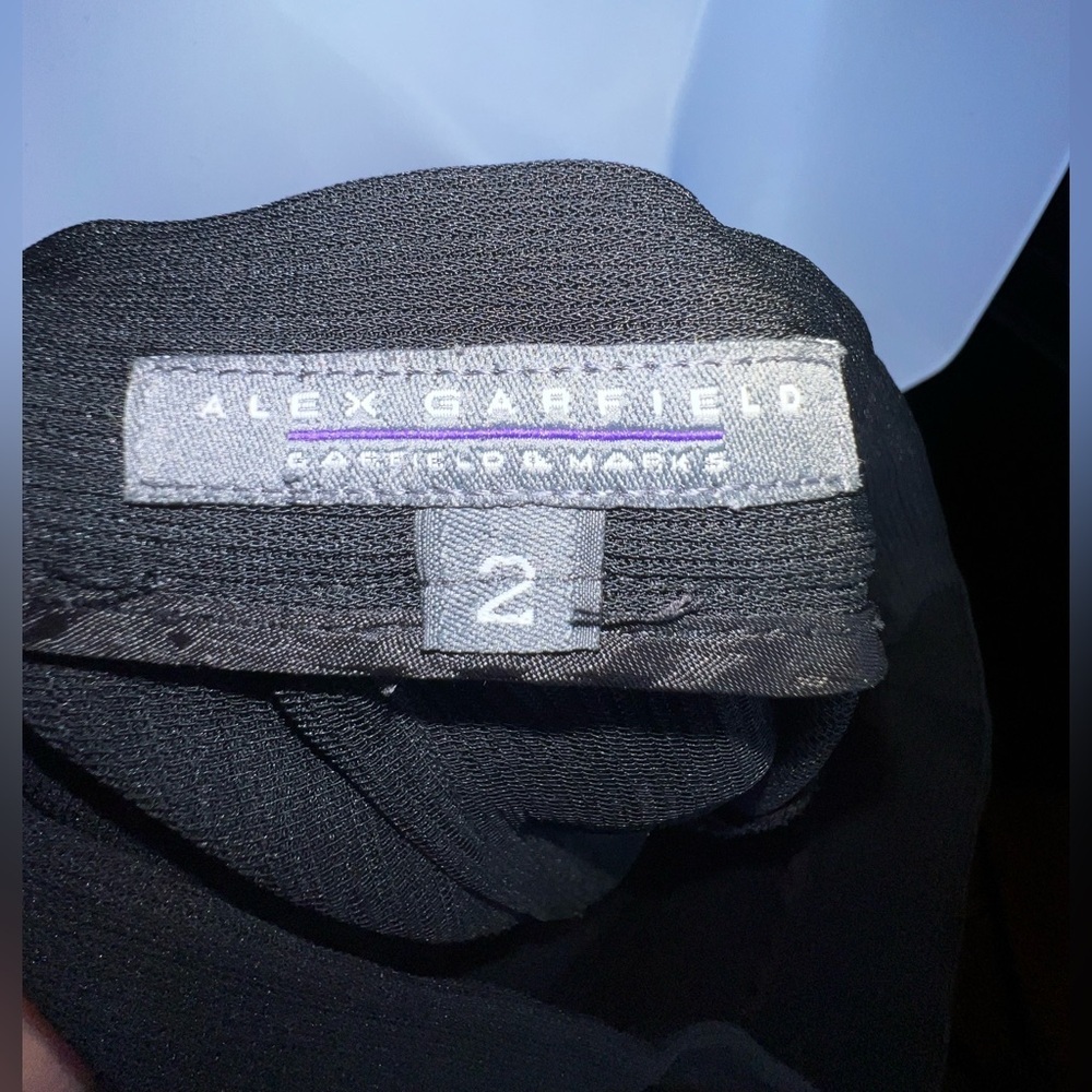 Alex Garfield Garfield & Marks Women’s 2 Black Ribbed Trouser Dress Pants XS - Picture 4 of 9